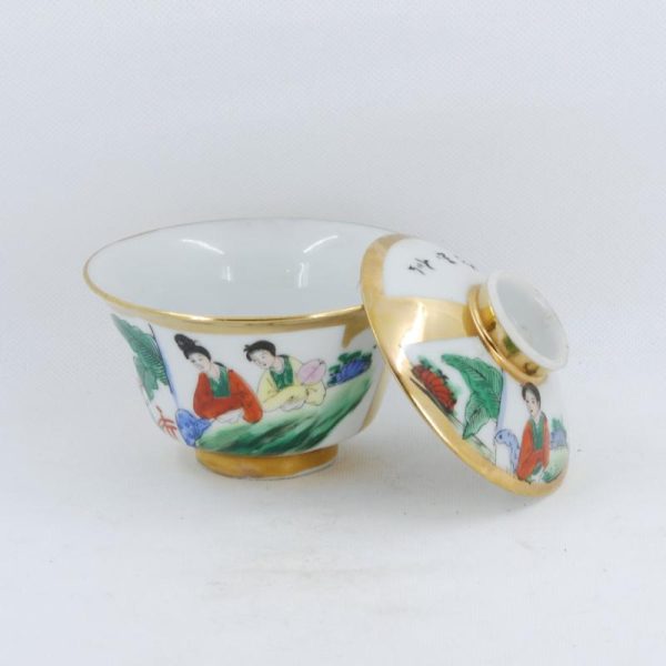 Gaiwans | The Chinese Tea Shop Antique Famille-Rose Porcelain Beauty Design Hand-Painted Gaiwan Gaiwans Gaiwans