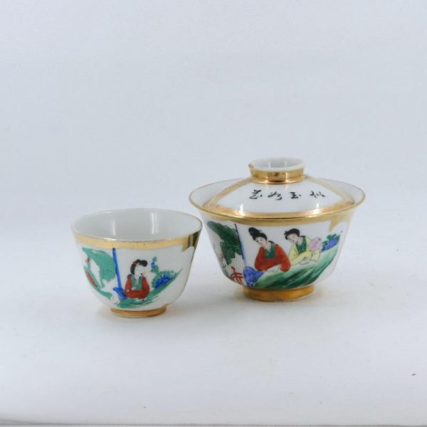 Gaiwans | The Chinese Tea Shop Antique Famille-Rose Porcelain Beauty Design Hand-Painted Gaiwan Gaiwans Gaiwans