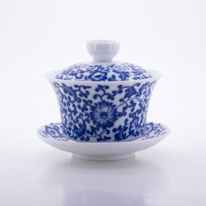 Gaiwans | The Chinese Tea Shop Blue and White Porcelain Chan Zhi Lian Design Gaiwan #10 Gaiwans Gaiwans