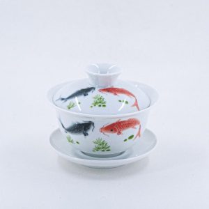 Gaiwans | The Chinese Tea Shop Porcelain Happy Fishes Gaiwan #4 Gaiwans Gaiwans