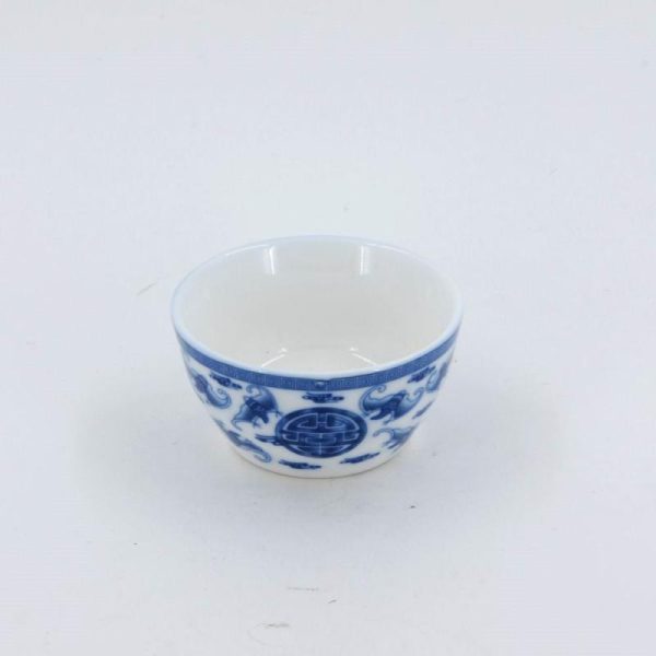 Tea Cups | The Chinese Tea Shop Porcelain Blue And White "Fu Shou" Tea Cup #2 Tea Cups Tea Cups