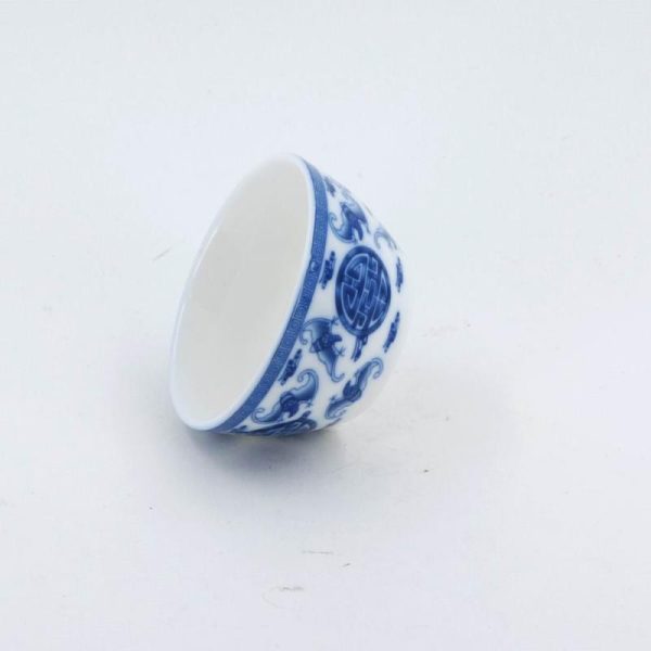 Tea Cups | The Chinese Tea Shop Porcelain Blue And White "Fu Shou" Tea Cup #2 Tea Cups Tea Cups